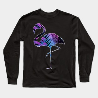 Flamingo with Tropical leaves Pattern, Love Flamingos Long Sleeve T-Shirt